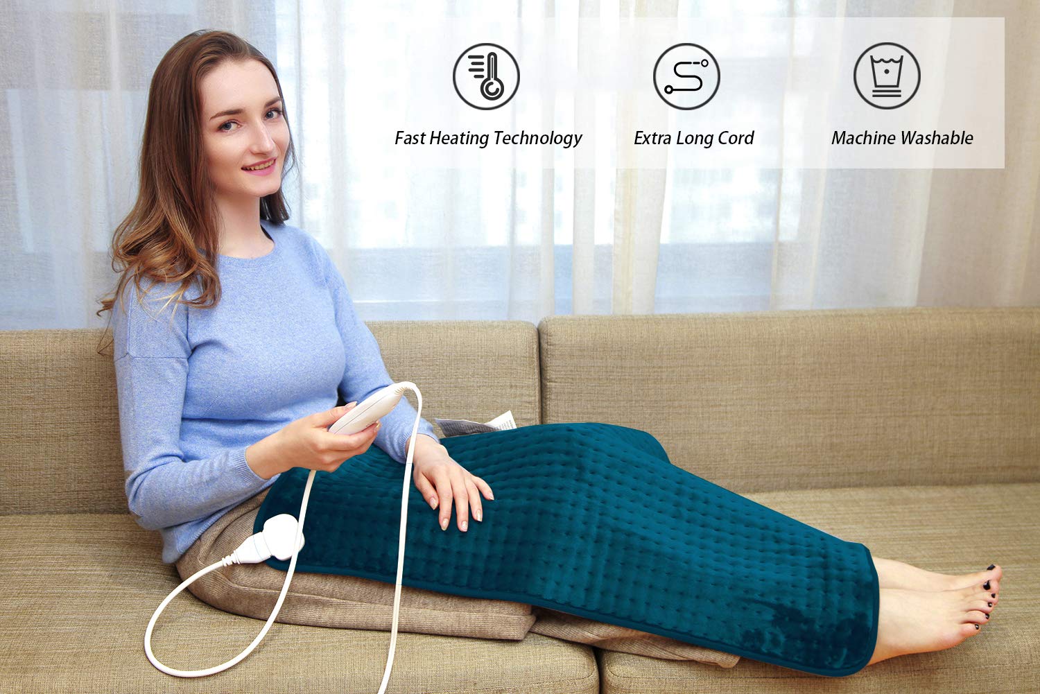 Ruqiji washable microfiber cover feels soft against skin.