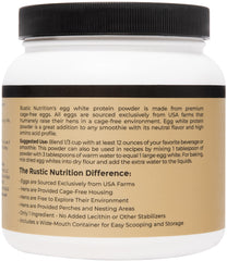Rustic Nutrition egg white powder scoop for precise serving every time