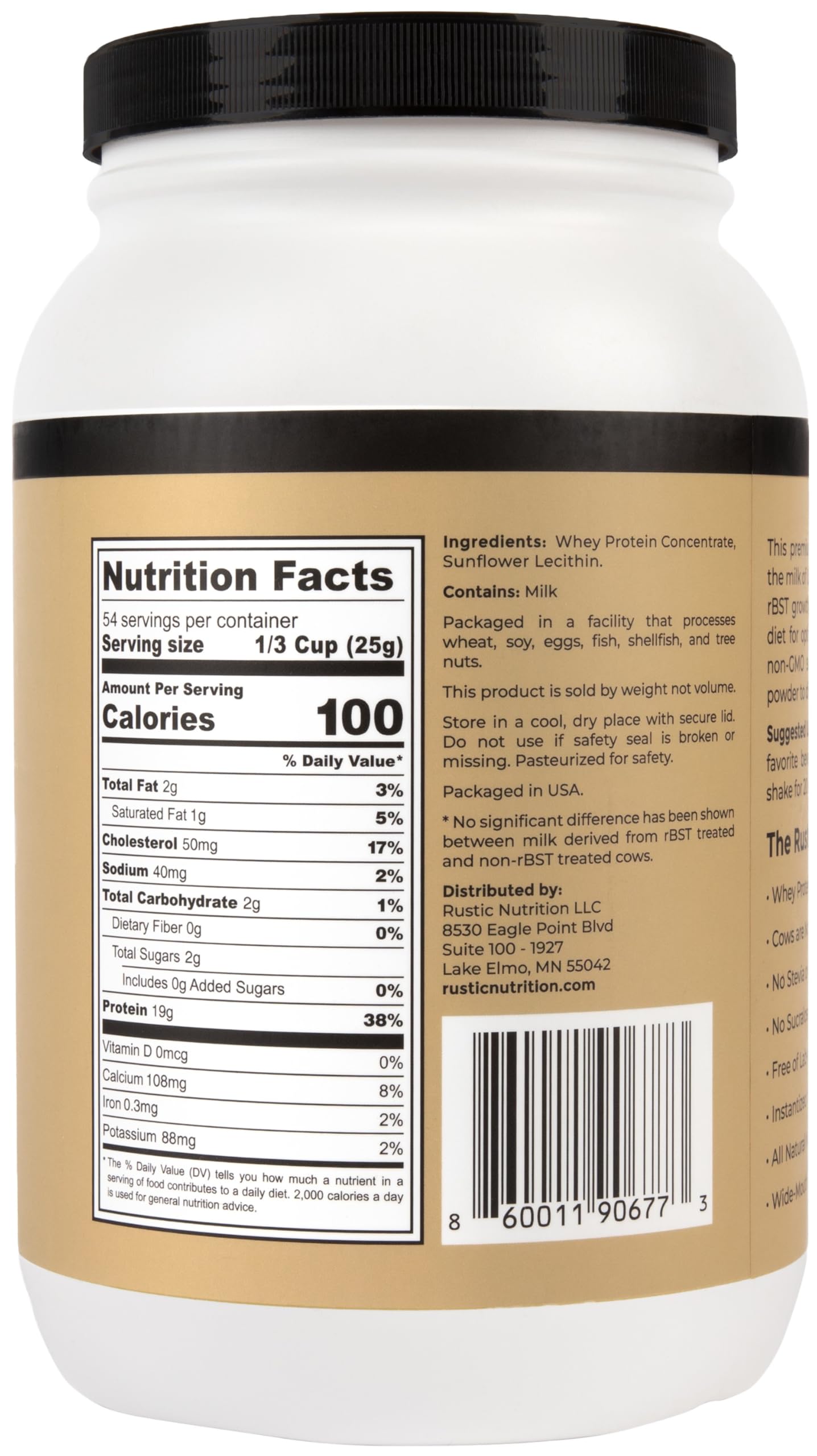 Rustic Nutrition Premium Whey Protein dissolving in water for easy mixability