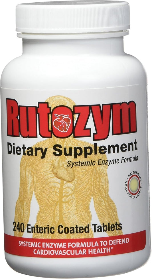 Rutozym nattokinase tablets bottle supports cardiovascular wellness