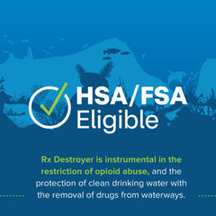 Rx Destroyer full-capacity disposal highlights long-use between refills.