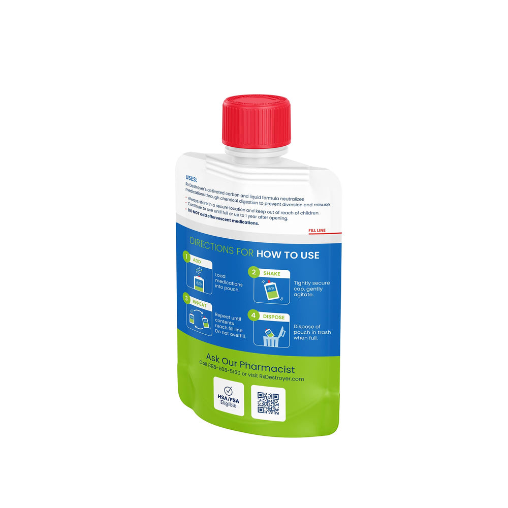 Rx Destroyer long-shelf-life design supports storage readiness.