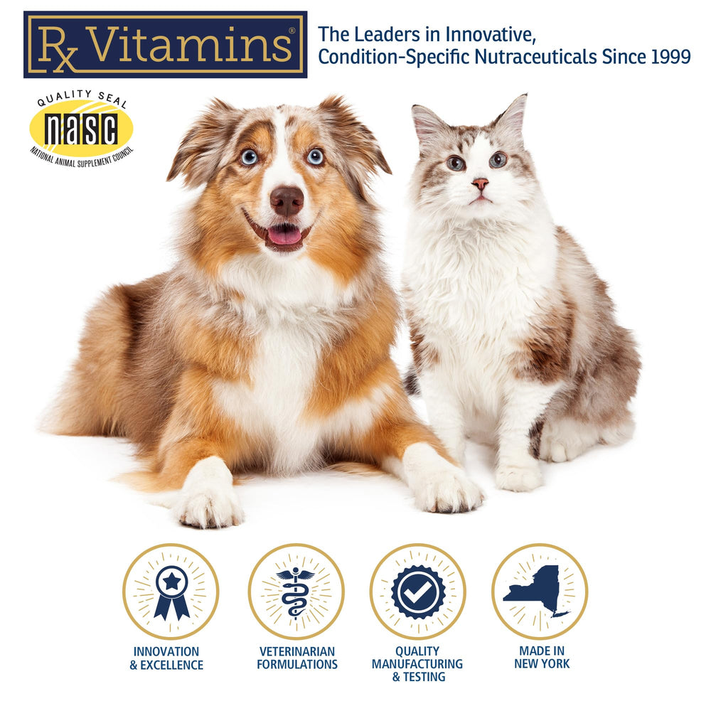 Rx Vitamins LiquiCarn pet dosing scene shows palatability.