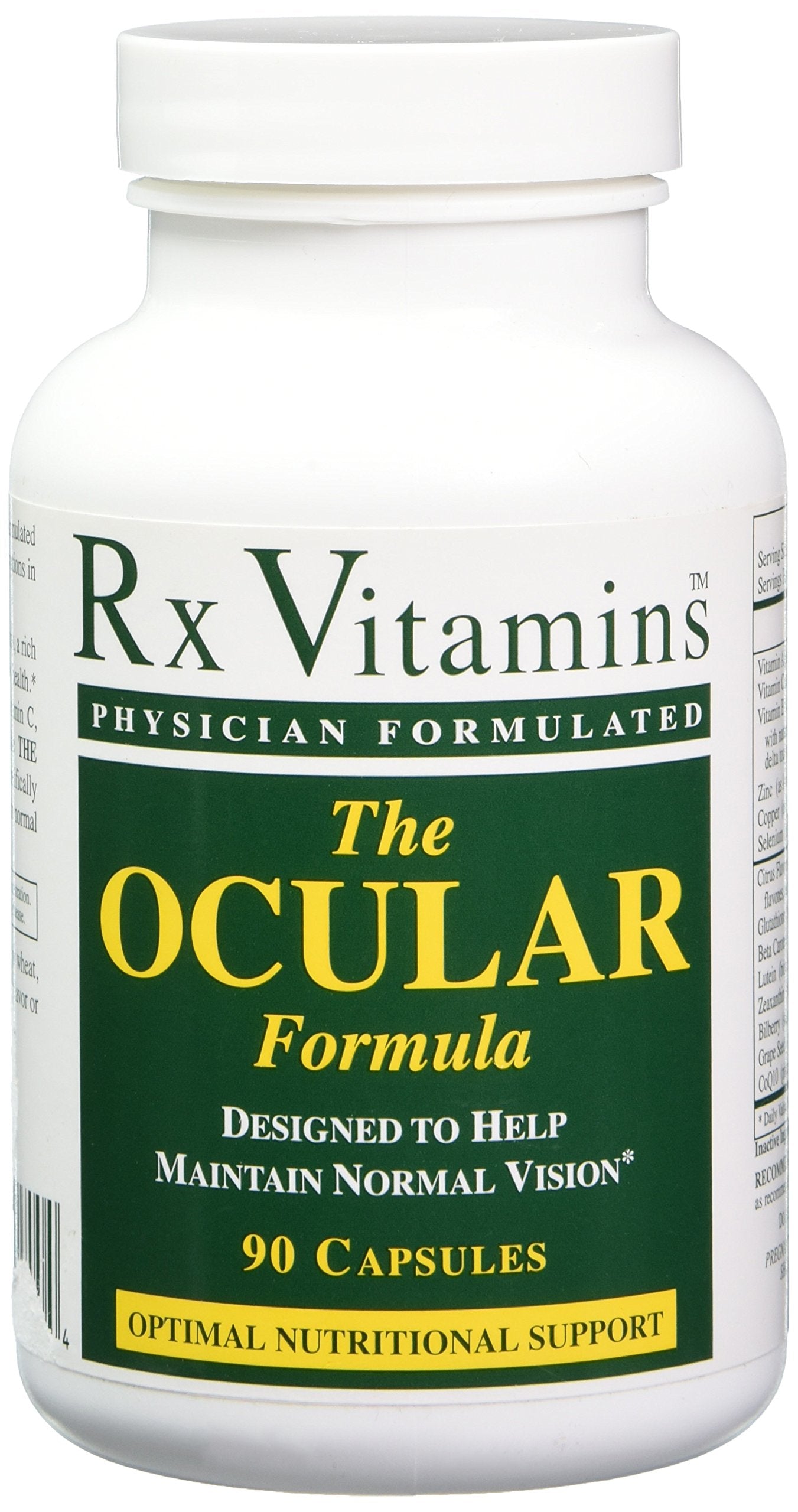 Rx Vitamins Ocular Formula bottle front view for daily eye protection and comfort