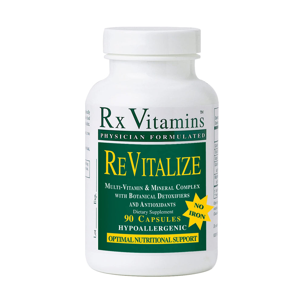 Rx Vitamins ReVitalize bottle with 90 capsules for daily antioxidant support