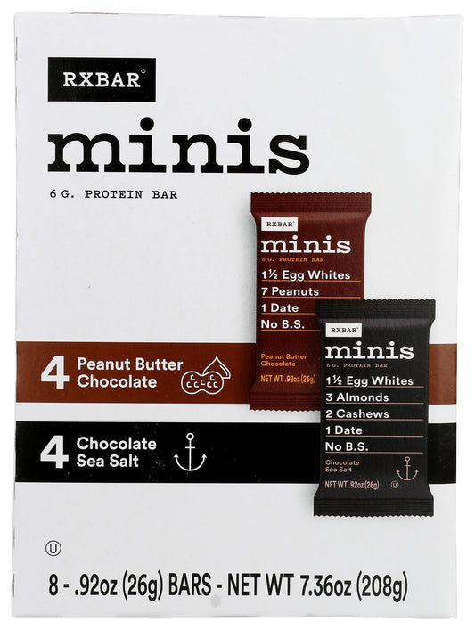 RXBAR Mini Peanut Butter Chocolate, bite-sized snack with protein and nutty aroma.