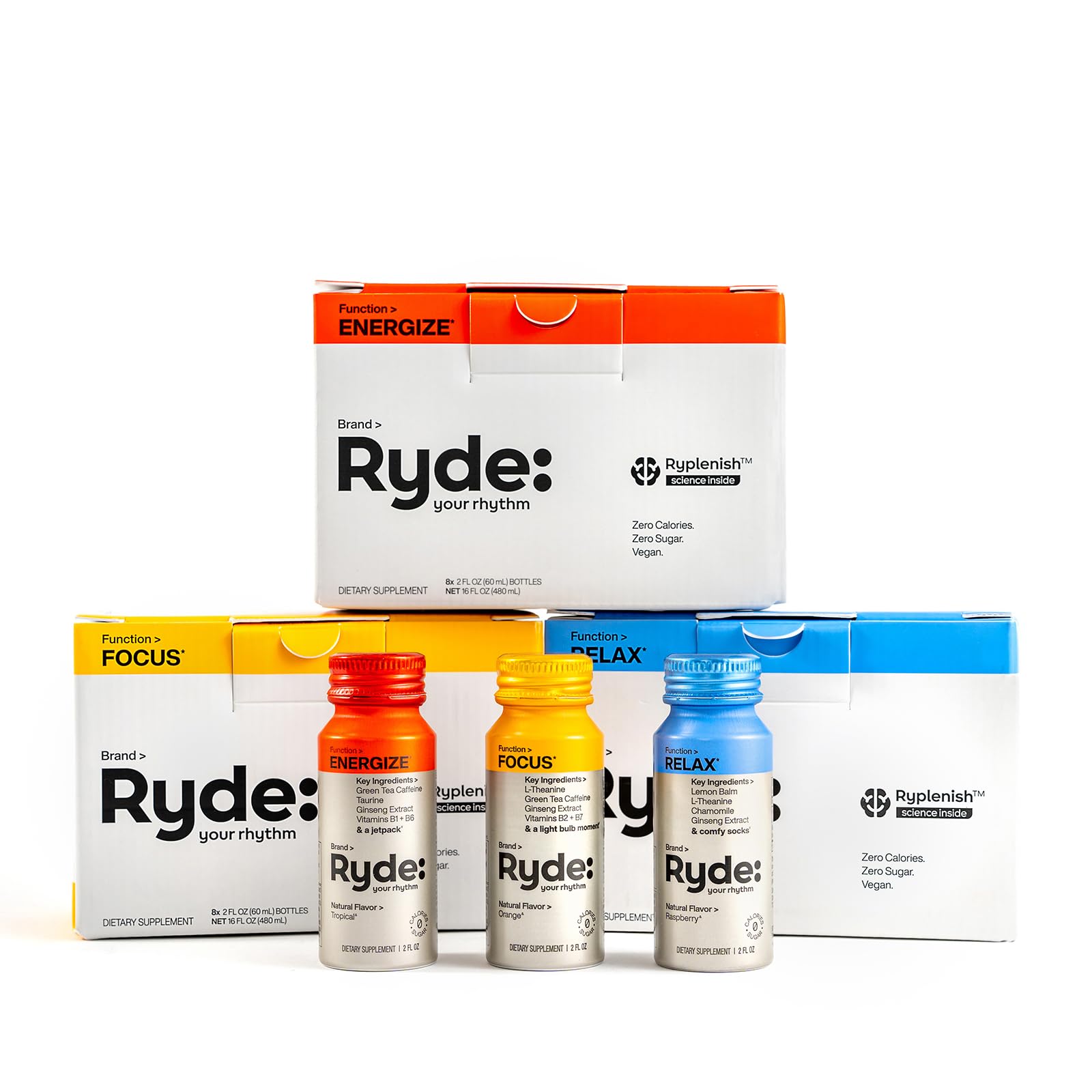 Ryde Energize bottle with tropical flavor for a quick energy lift