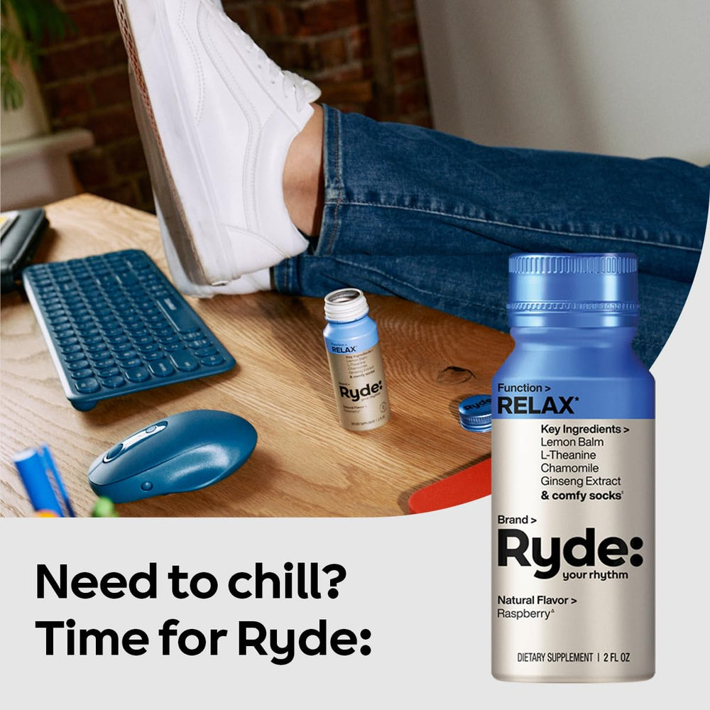 Ryde Relax Shot Raspberry open pack ready for quick use