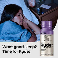 Ryde Sleep nighttime-relaxation shot designed for quick wind-down.