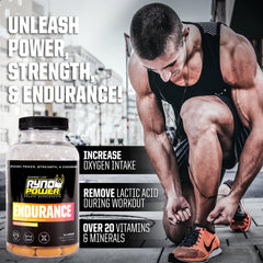 Ryno Power Endurance Capsules in use, illustrating a focus on oxygen delivery to muscles.