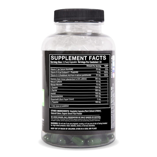 Ryno Power Motivation bottle side shows portable, convenient dosing.