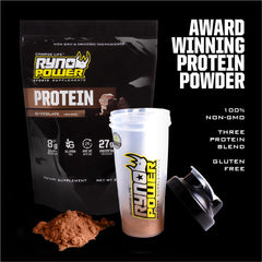 Ryno Power 2lb chocolate whey protein nutrition panel highlights protein and BCAAs