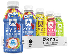 RYSE Clear Protein Drink bottle in Country Time Lemonade flavor for post-workout refreshment