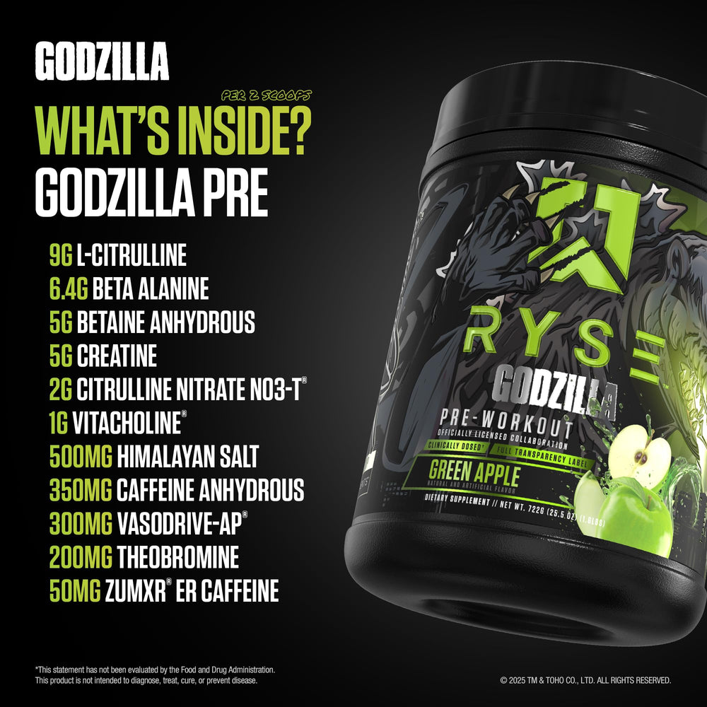 RYSE Godzilla high-stim formula supports focused training sessions.