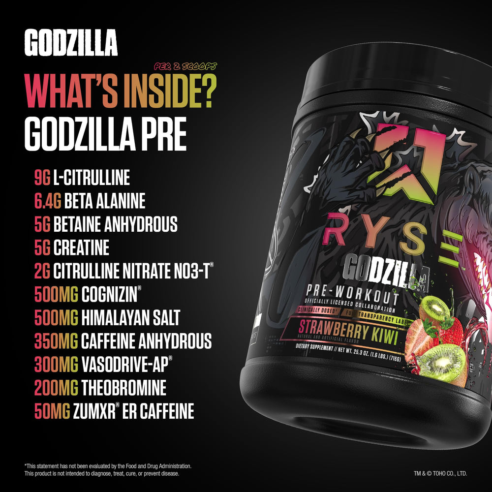 RYSE Godzilla pre-workout beta-alanine for fatigue delay during sets