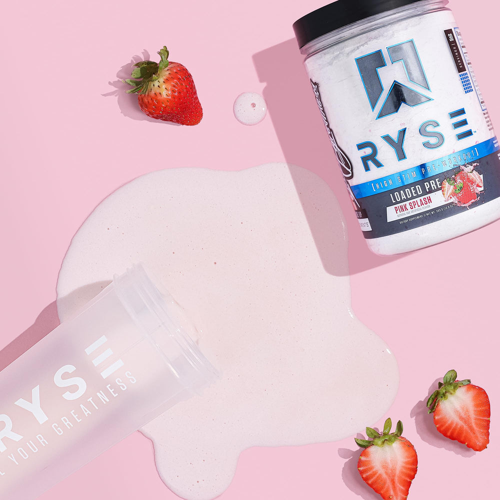 RYSE Loaded Pink Splash flavor visual hints at nostalgic taste appeal