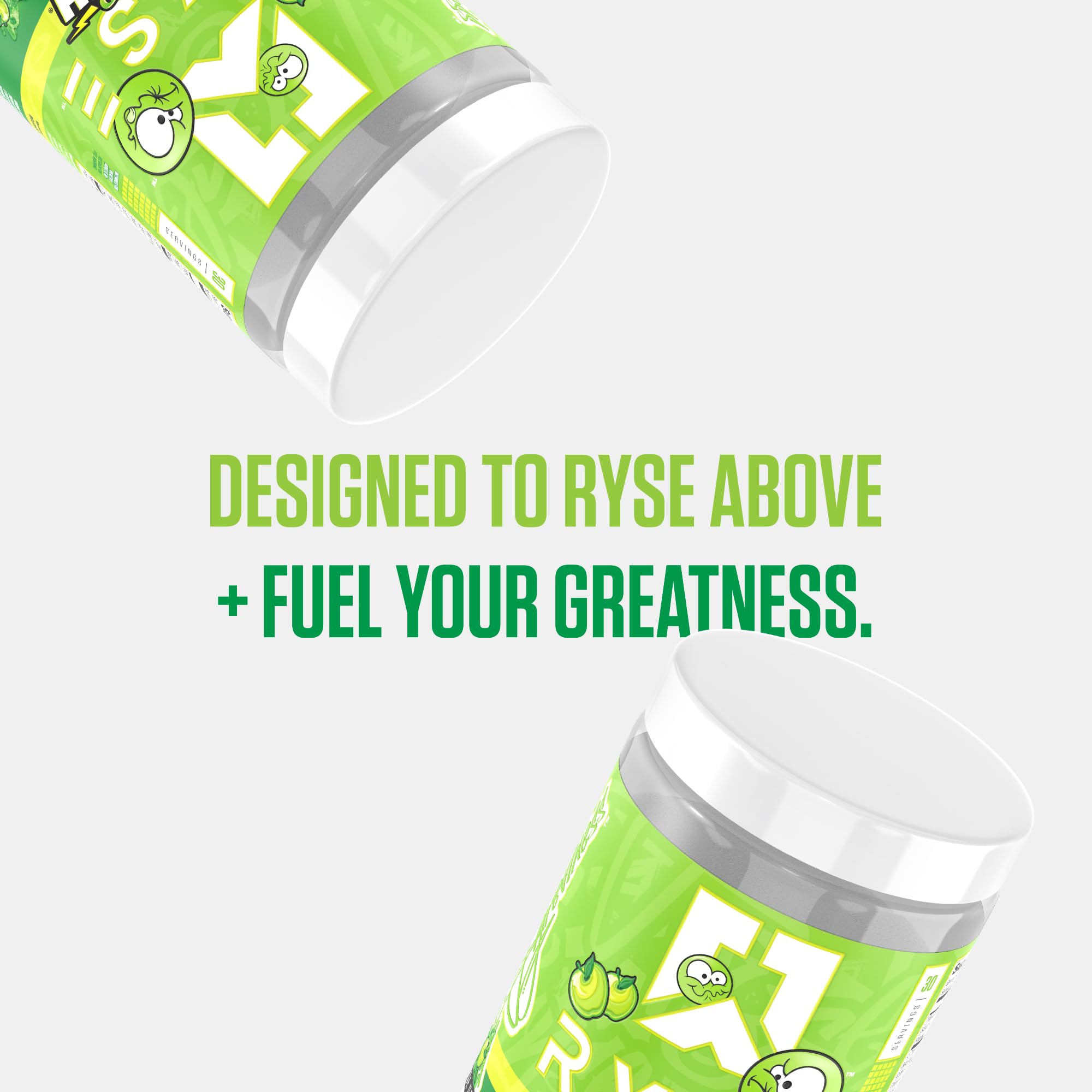 RYSE Loaded Pre Workout caffeine markers indicate energy boost potential.