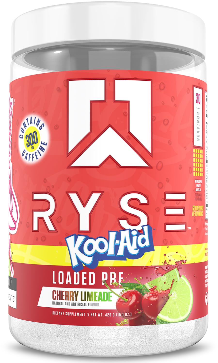 RYSE Loaded pre-workout powder front label for bold training sessions