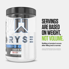 RYSE Loaded Pre Workout nutrition label highlights citrulline and beta alanine.