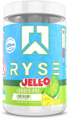 RYSE Loaded Pre Workout bottle front shows bold branding and a strong pump promise.