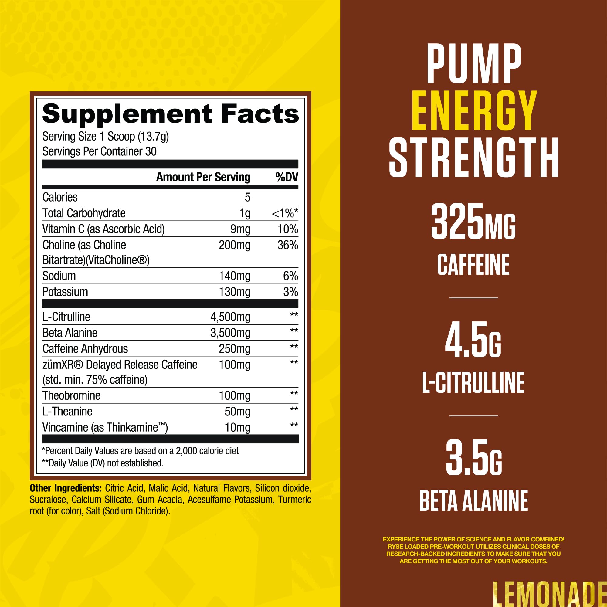 RYSE Loaded scoop beside the tub demonstrates quick mix for steady energy.