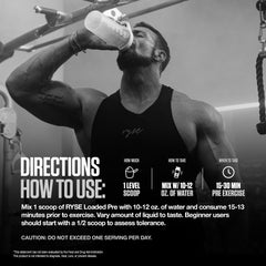 RYSE Loaded Pre Workout SunnyD Tangy Original flavor swirls evoke nostalgic tangy taste