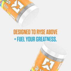 RYSE Loaded Pre Workout SunnyD Tangy Original packaging closeup, signaling premium ingredients