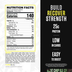 RYSE Loaded Protein Mint Chip scoop shows 25g protein per serving.