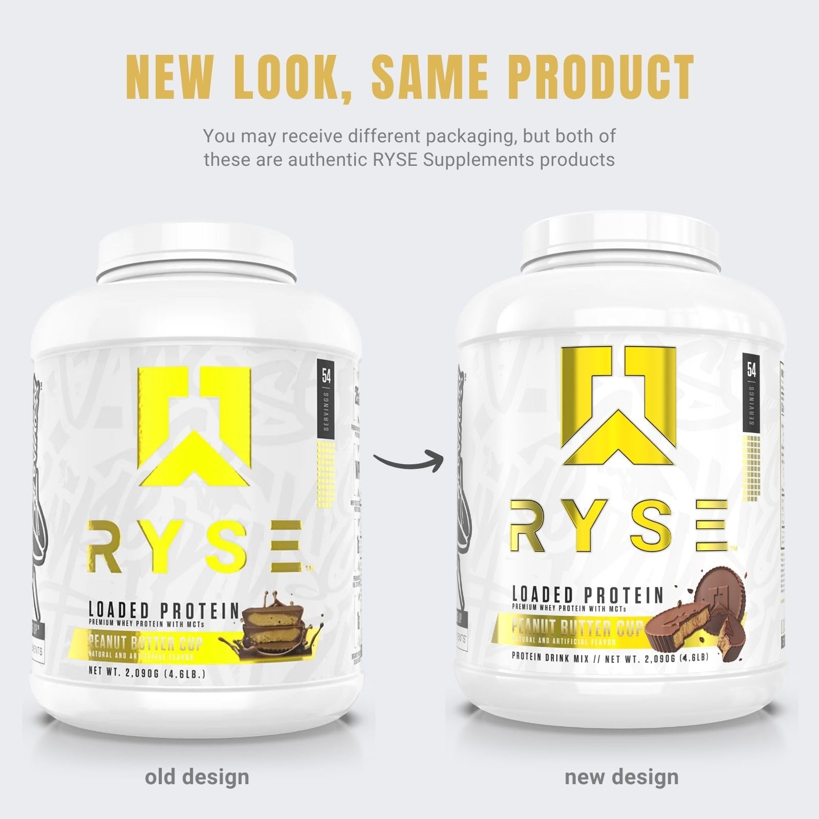 RYSE Loaded Protein bottle on counter ready to blend after workouts