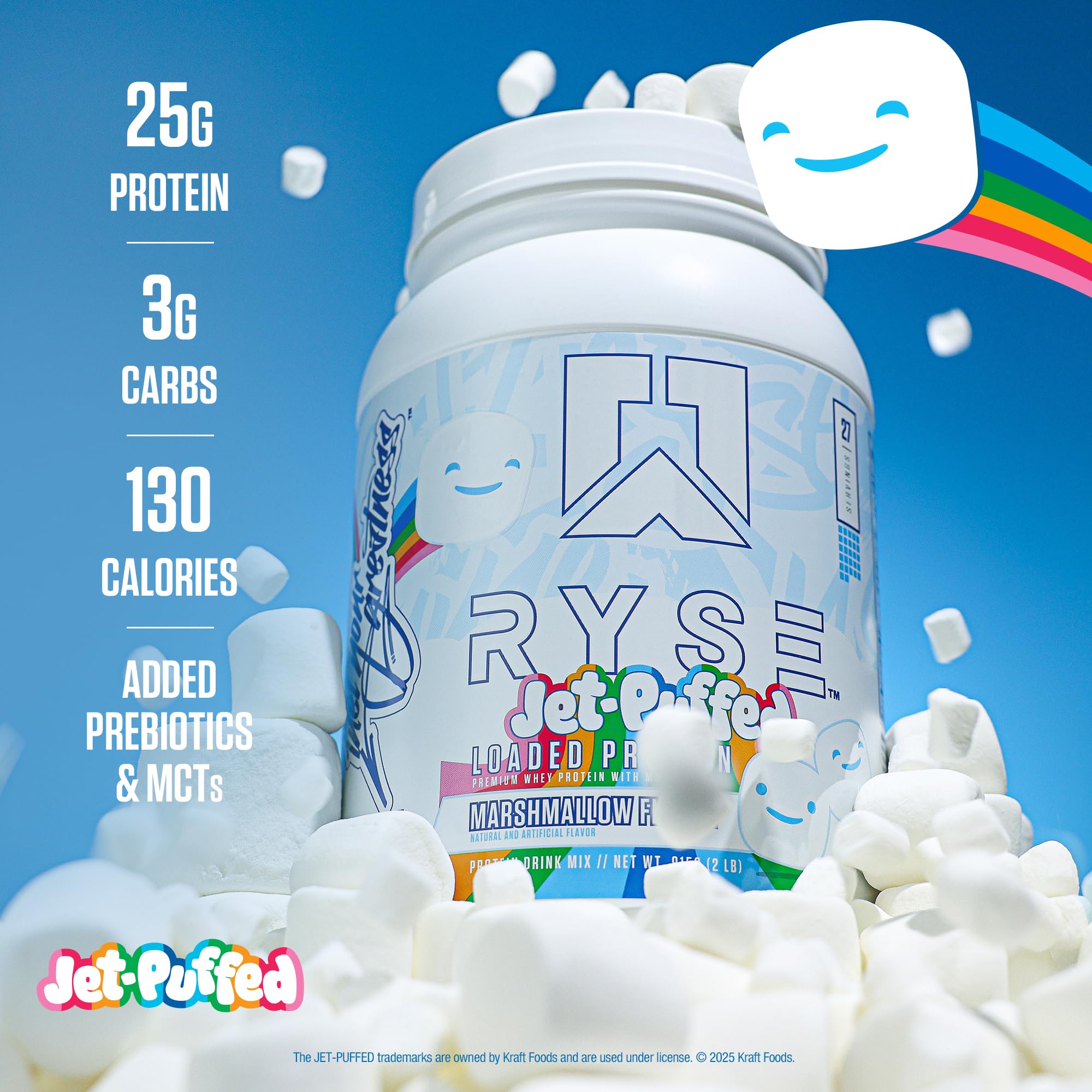 RYSE Loaded Protein Powder mixing action creates a smooth marshmallow shake.
