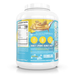 RYSE Loaded Protein Powder Skippy Peanut Butter nutrition label shows high protein per serving