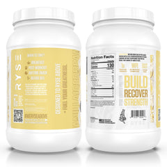 RYSE Loaded Protein Vanilla Ice Cream serving setup for post-workout shake
