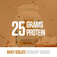 RYSE Loaded Protein Vanilla Peanut Butter scoop shows convenient serving size for workouts