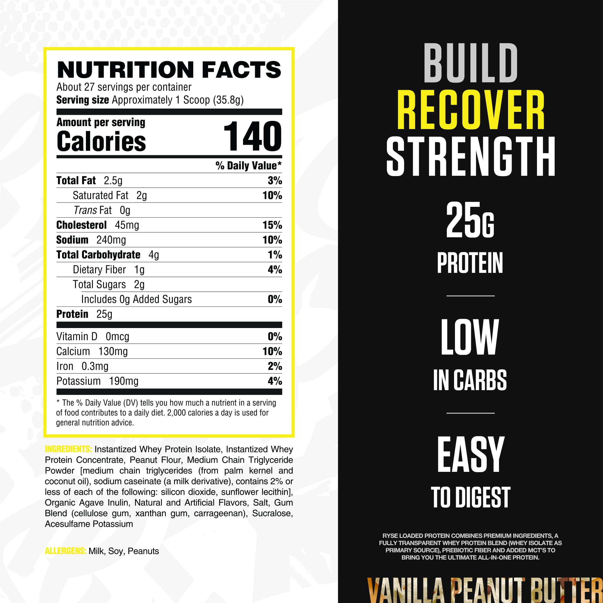 RYSE Loaded Protein Vanilla Peanut Butter shake demonstrates quick mix for on-the-go nutrition