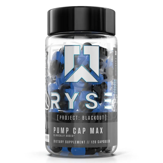RYSE Project Blackout Pump Cap Max bottle ready for training routine