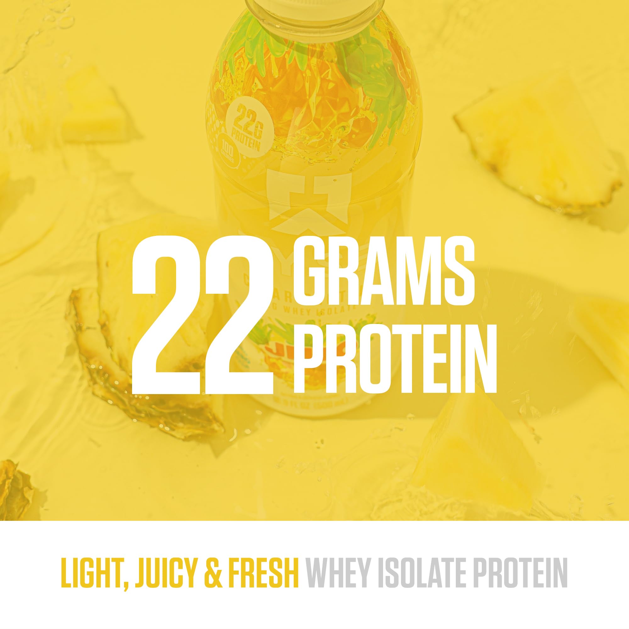 RYSE Clear Protein Drink label close-up highlights zero sugar and zero fat.