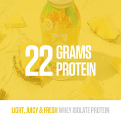 RYSE Clear Protein Drink label close-up highlights zero sugar and zero fat.