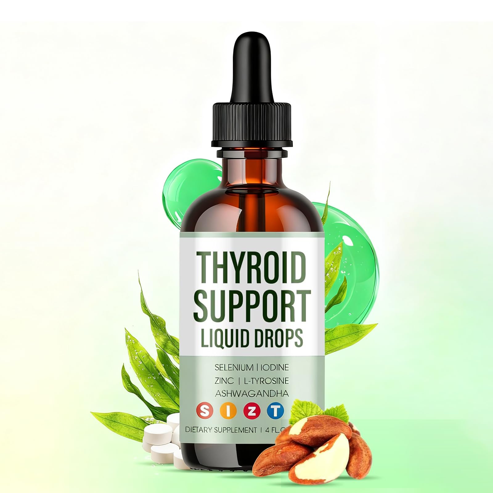 Ryurop Thyroid Support Drops bottle on countertop showing compact packaging and label