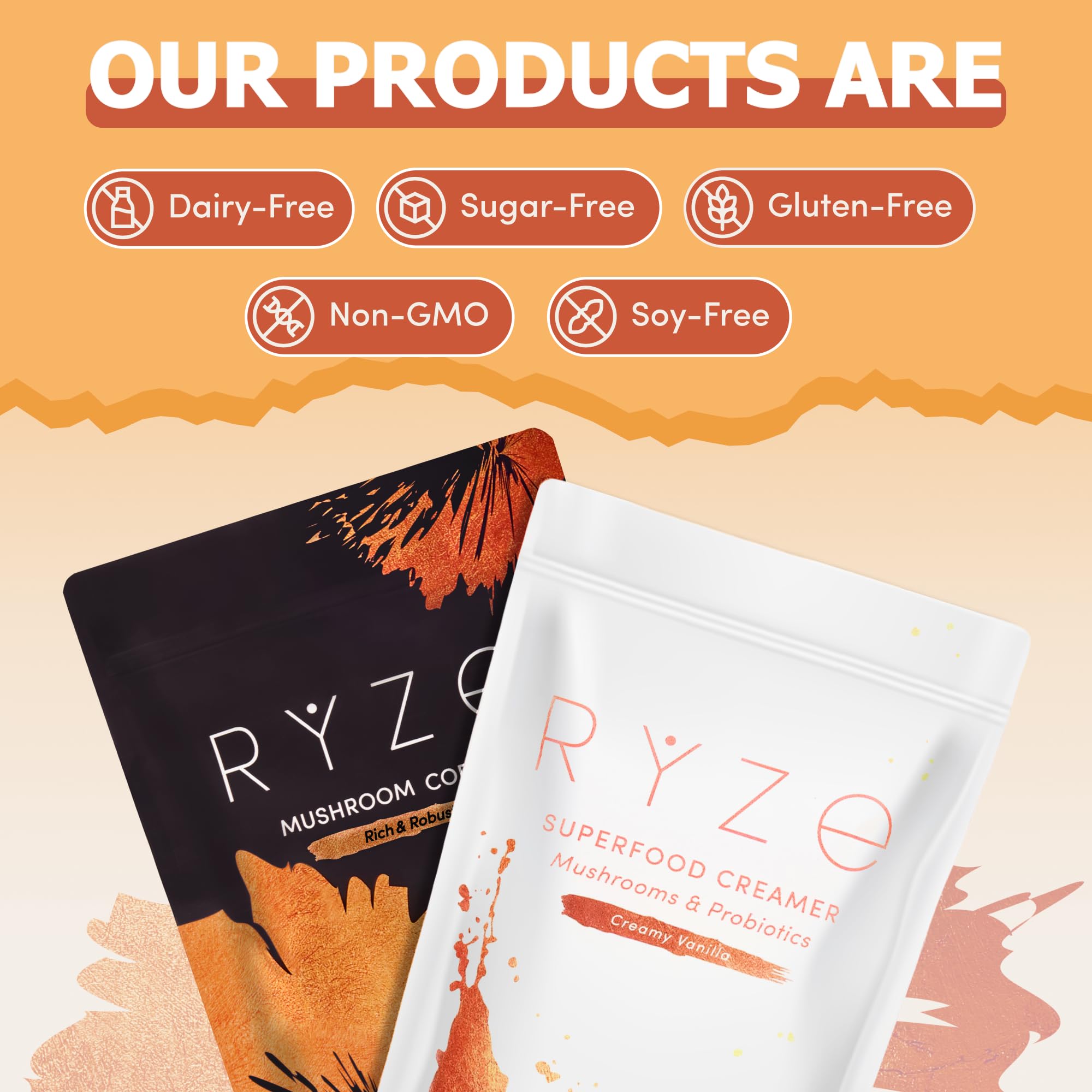 Kitchen counter display of the RYZE n Shine bundle ready to use.