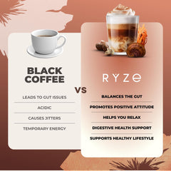 RYZE mug being poured demonstrates caffeine for alertness without jitters