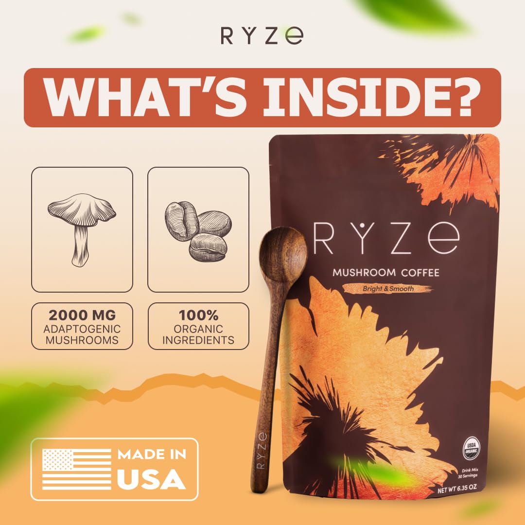 RYZE full-spectrum mushrooms emphasize beta-glucans for immune-related wellness.