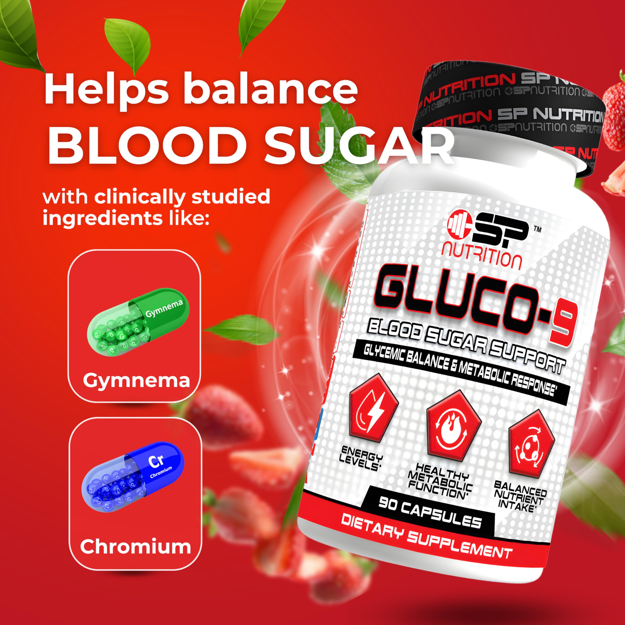 S Nutrition Gluco 9 label highlights key ingredients