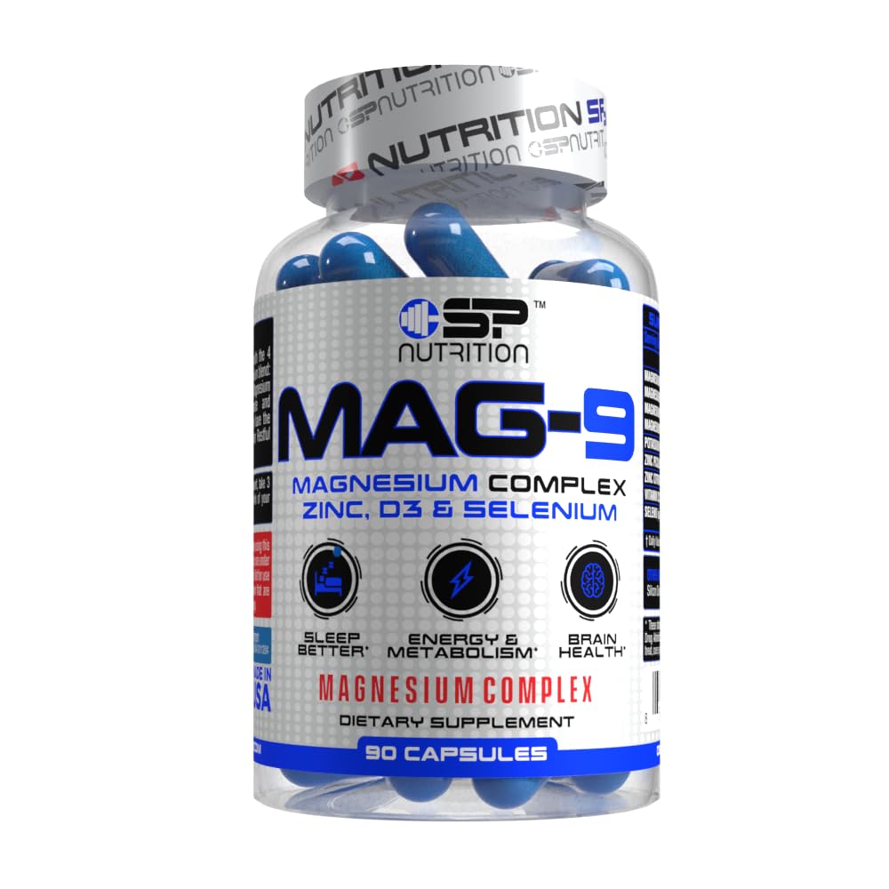 S Nutrition MAG-9 bottle and capsules support a peaceful nighttime routine