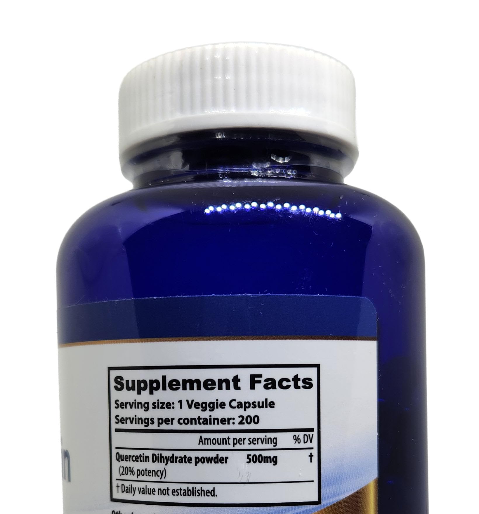 S SUPERIOR HEALTH Quercetin 500mg purity label indicates third-party testing.