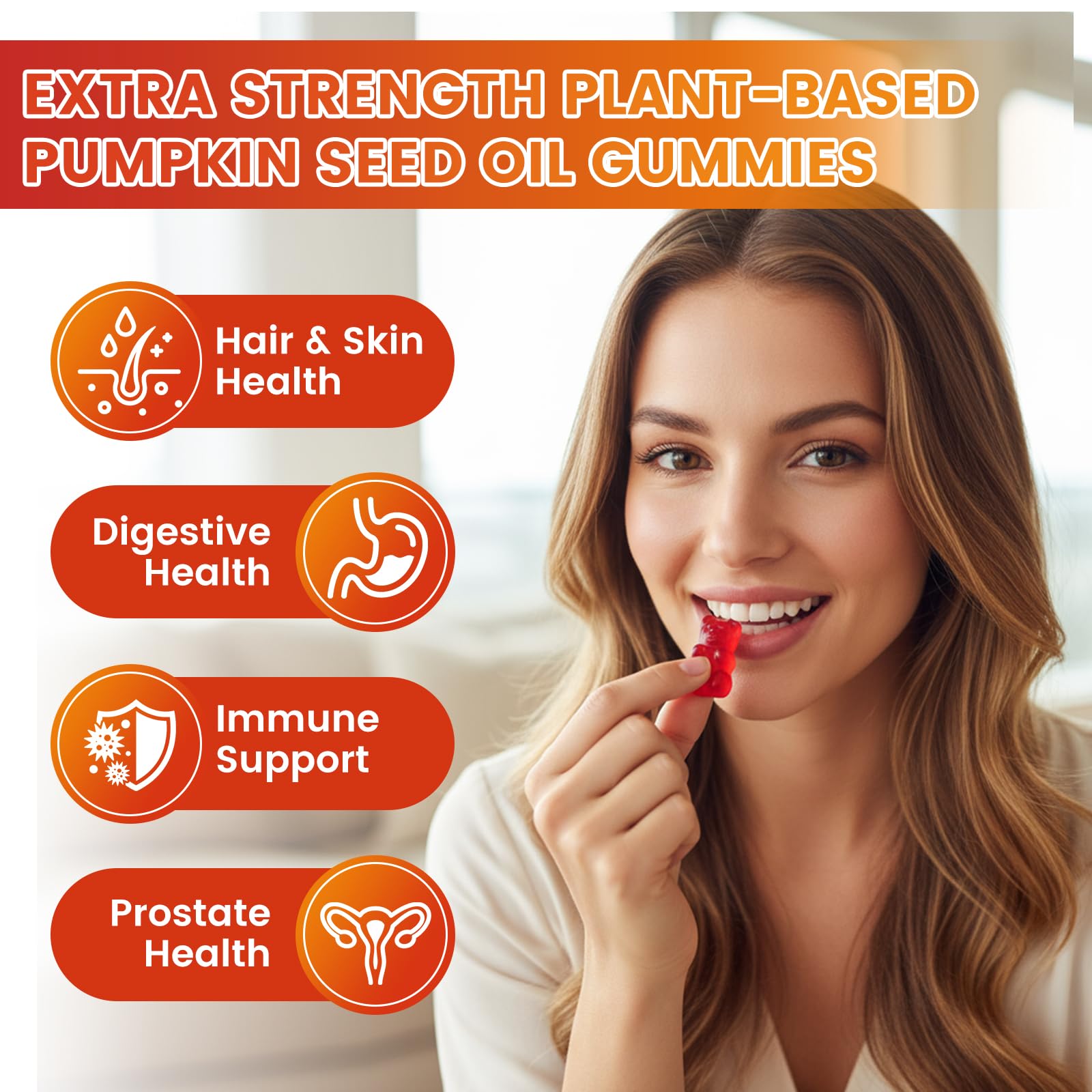 Saajoor pumpkin seed gummies strawberry flavor close-up