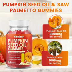 Illustration of pumpkin seed oil and saw palmetto blend