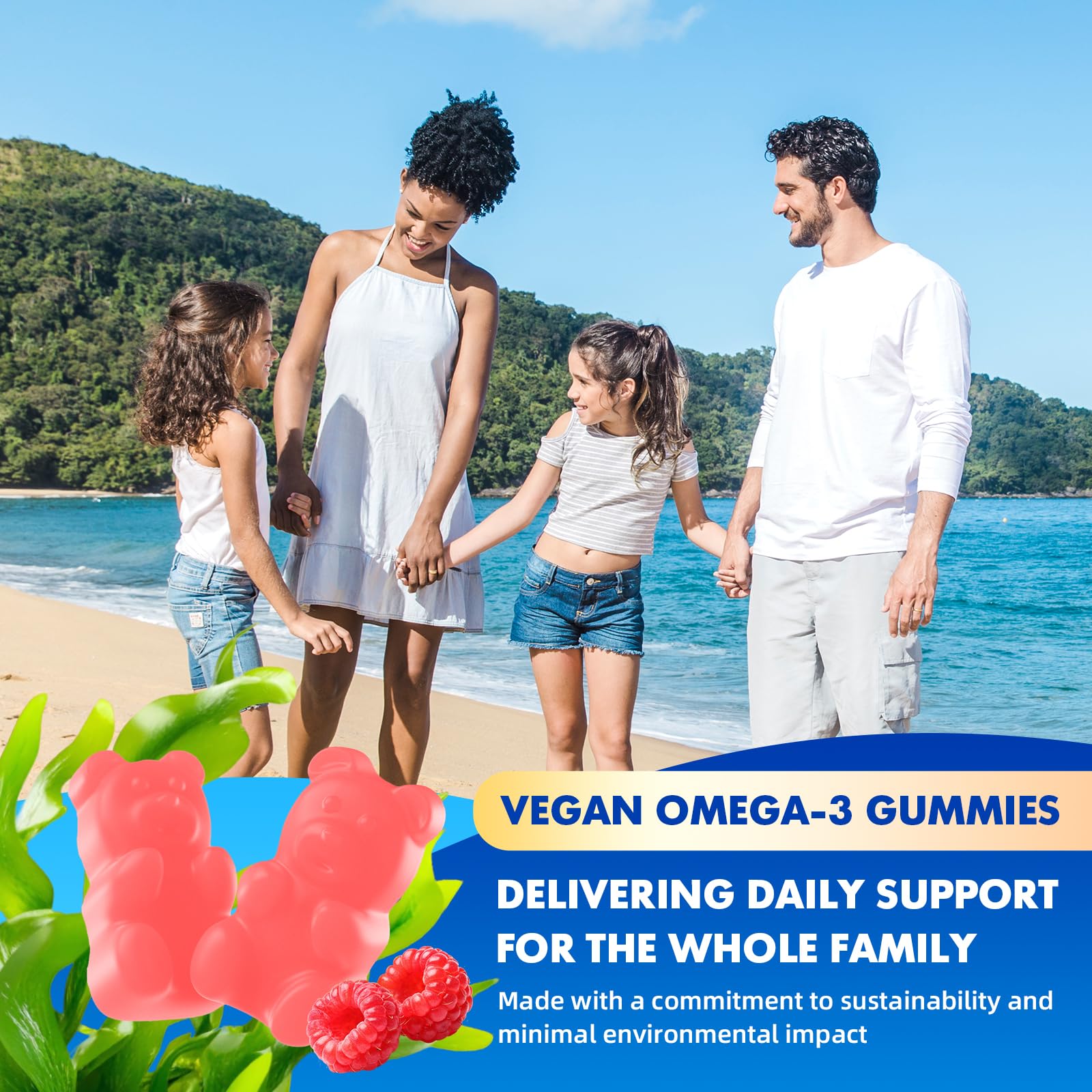 Saajoor vegan Omega-3 gummies lifestyle scene suggests easy daily routine
