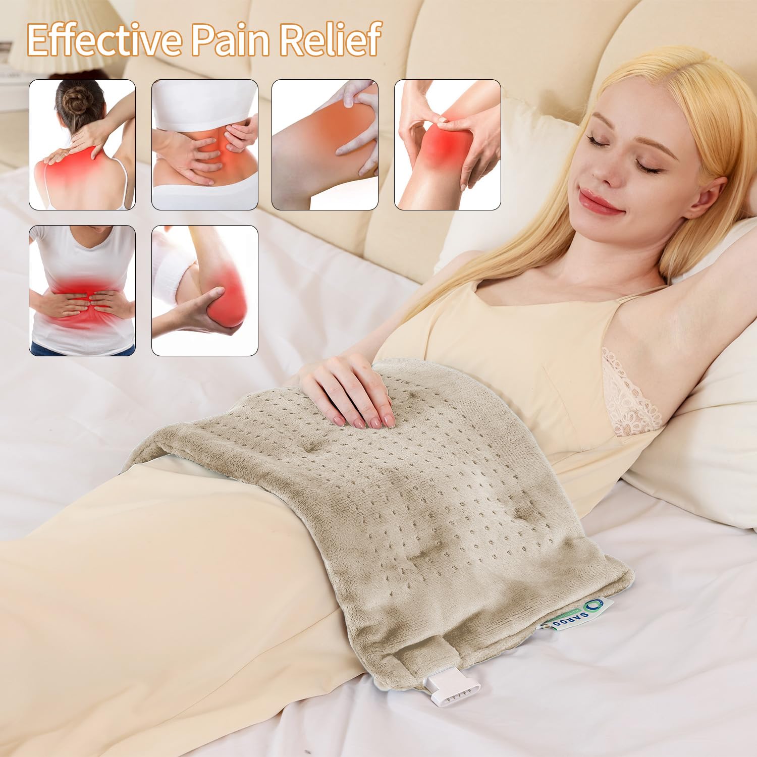SAROO weighted-bead design contours the body for even warmth.