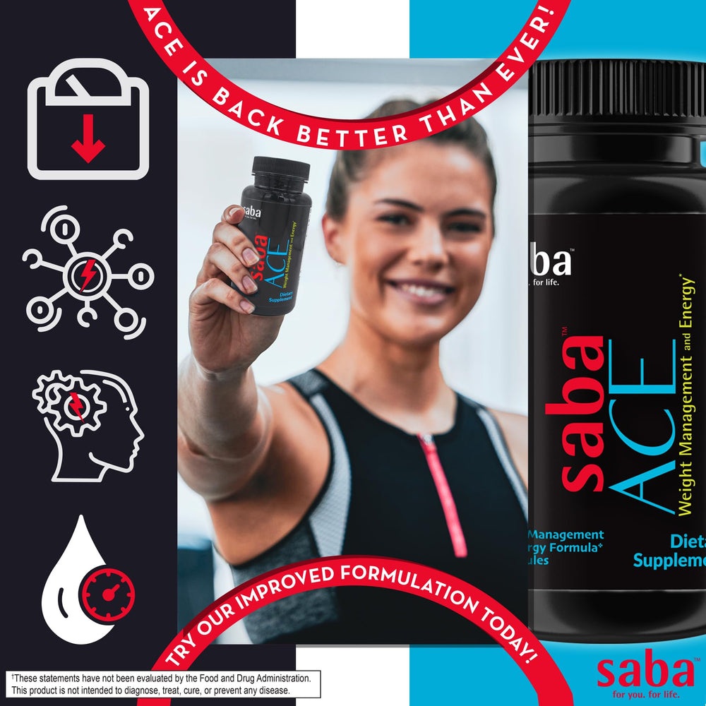 Saba ACE energy-focused shot conveying alertness during activity
