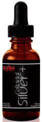 Saba Colloidal Silver 4oz bottle shows 50 PPM purity for daily use